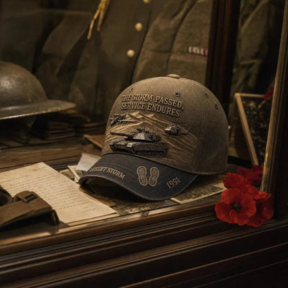 ⏳ Last Day 49% OFF – 🎖️ Desert Storm 1991 Veteran Cap | Vintage Washed Military Tribute 🧢