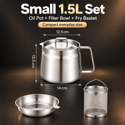 🍟 3-in-1 Stainless Steel Deep Fryer Pot with Oil Filter & Fry Basket！！！