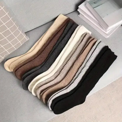 Women's 2-Pair Thick Cute Slim-Fit Solid Color Calf Boot Socks