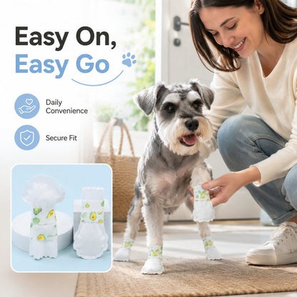 🐾✨ 20-Pack Disposable Dog Paw Booties – Keep Mud Out & Paws Protected