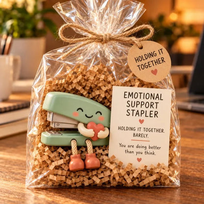 💖 Emotional Support Desk Companions 🎁 Funny Coworker Gift with Encouraging Message Card