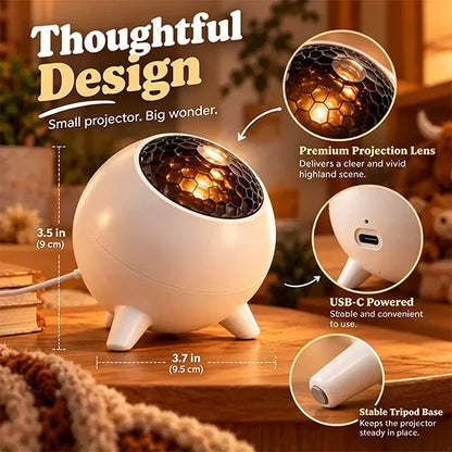 Highland Cow Projector – Cozy Countryside Room Decor