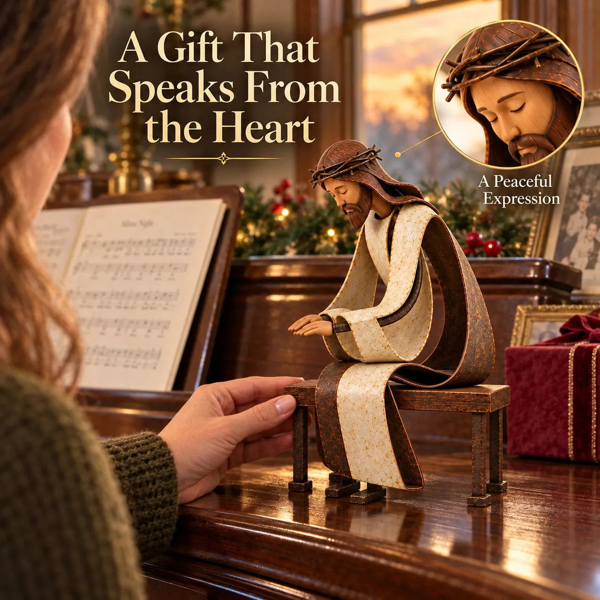 🔥🙏The True Spirit of Christmas – Santa & Jesus Figurine