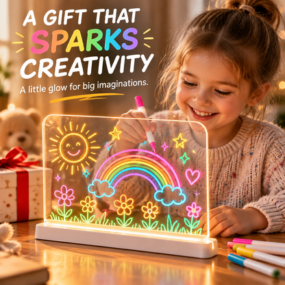 ✨ Luminous LED Drawing Board for Kids — Reusable Glow Art & 7 Color Pens