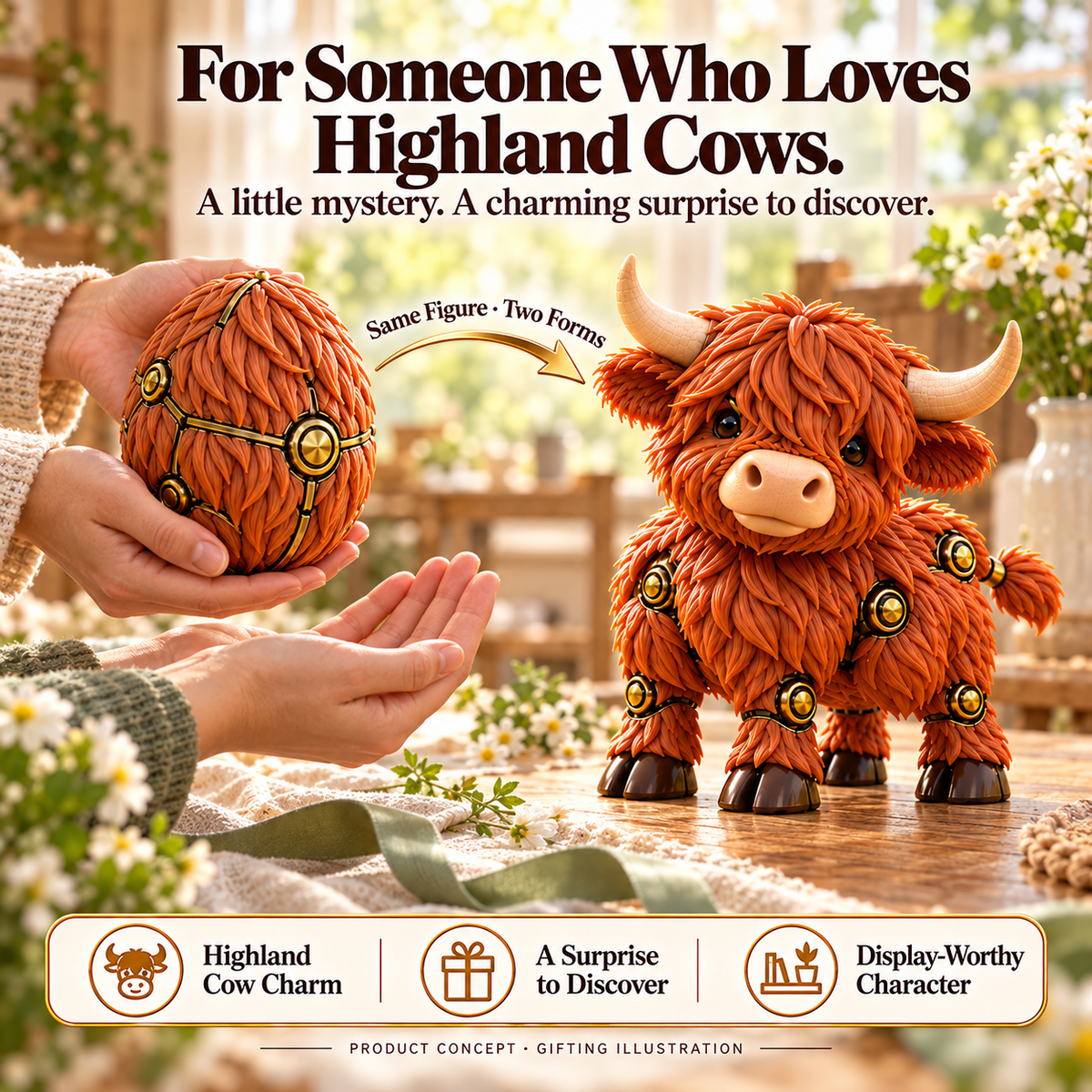 2-in-1 Transforming Highland Cow Egg – A Little Egg, a Charming Highland Surprise