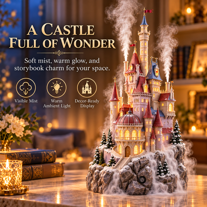 🔥Last day 50% OFF🏰 Fairytale Castle Humidifier – Glowing Mist Fantasy Decor ✨