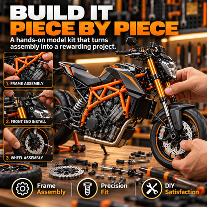 🔥LAST DAY 50%🏍️ Motorcycle Model Kit – 1:6 Scale DIY Assembly & Fuel-Powered Engine