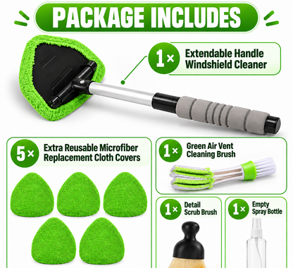 🚗9 PCS Car Window Cleaning Tool Kit - Easy Reach for Interior Glass