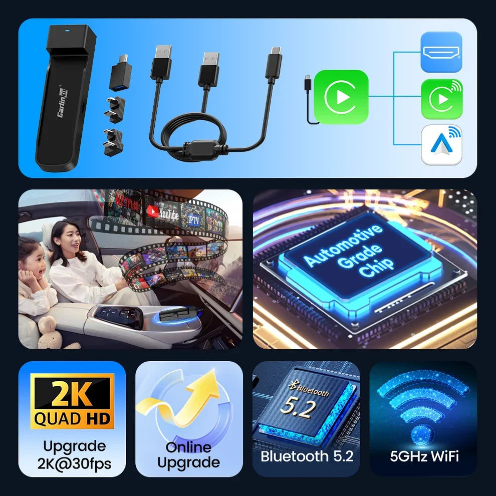 CarlinKit FireDrive Link Pro with Wireless Carplay & Android Auto For Fire TV Stick