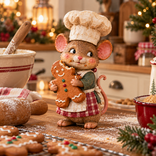 🍪 Gingerbread-muis bakker figuur