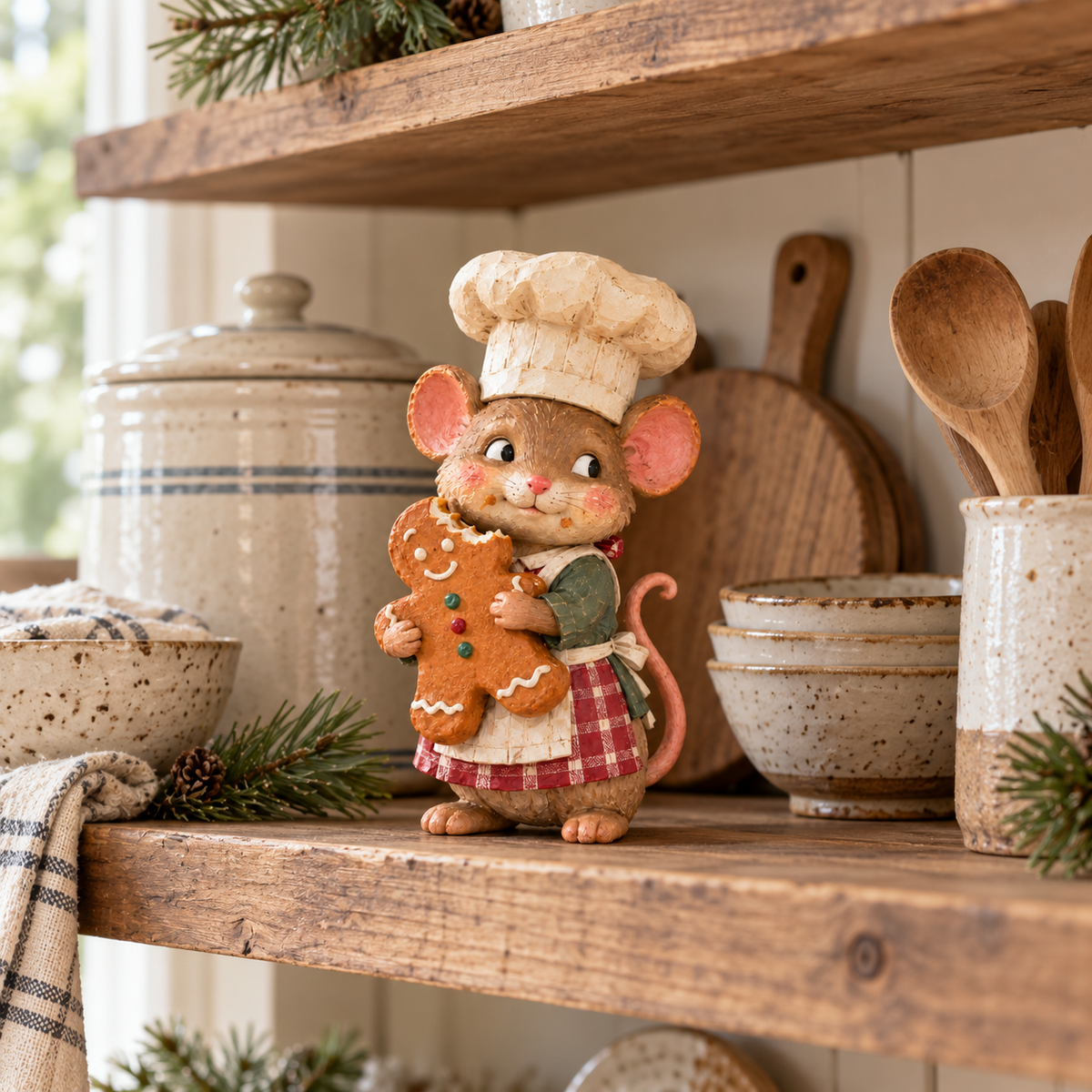 🍪 Gingerbread-muis bakker figuur