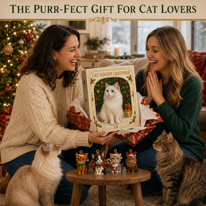 🎁Christmas Sale 49% OFF🐱2026 Cat Advent Calendar – 24 Days of Unique Christmas Cat Ornaments 🎄