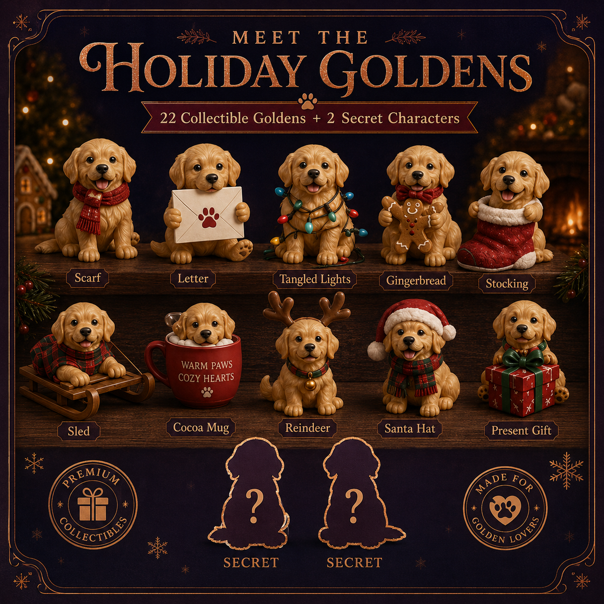 ⏰Limited Stock 50% OFF - 🎄🐕 2026 Golden Retriever Advent Calendar – 24 Days of Golden Mischief