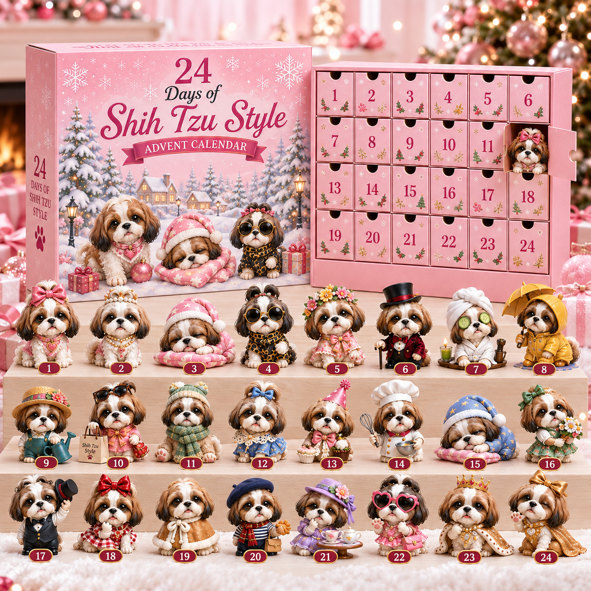🎀NEW ARRIVAL - 🐾24 Days of Shih Tzu Style Advent Calendar – 24 Unique Shih Tzu Collectibles 🐾