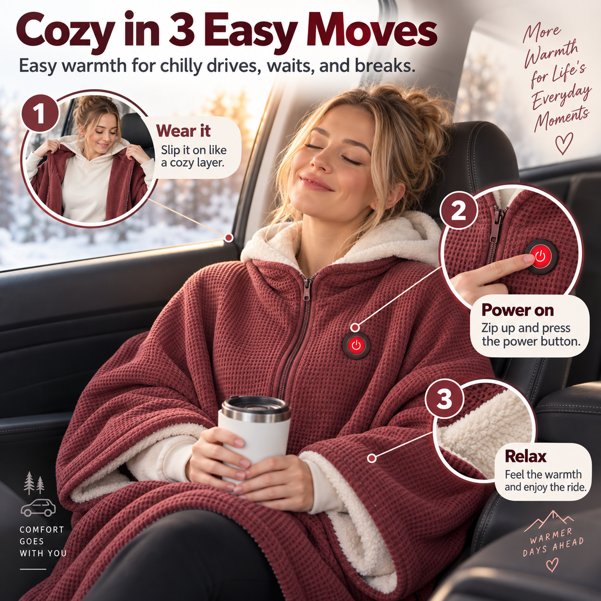50% OFF🔥 Wearable Heated Blanket – Cozy Hands-Free Warmth