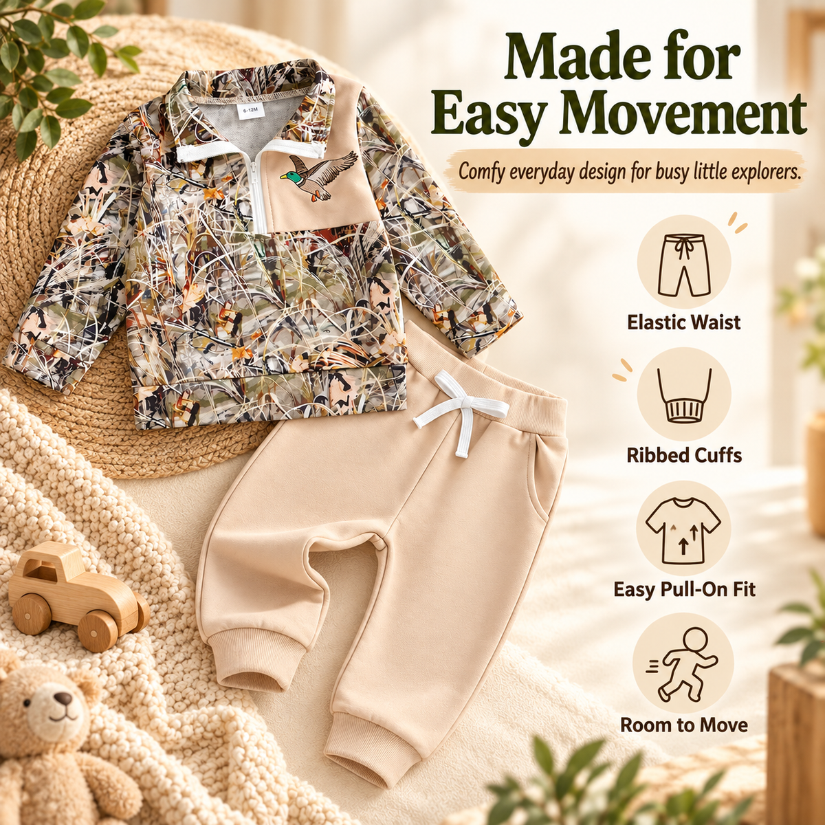 ✨Toddler Duck Camo Outfit Easy 2-Piece Style for Little Explorers