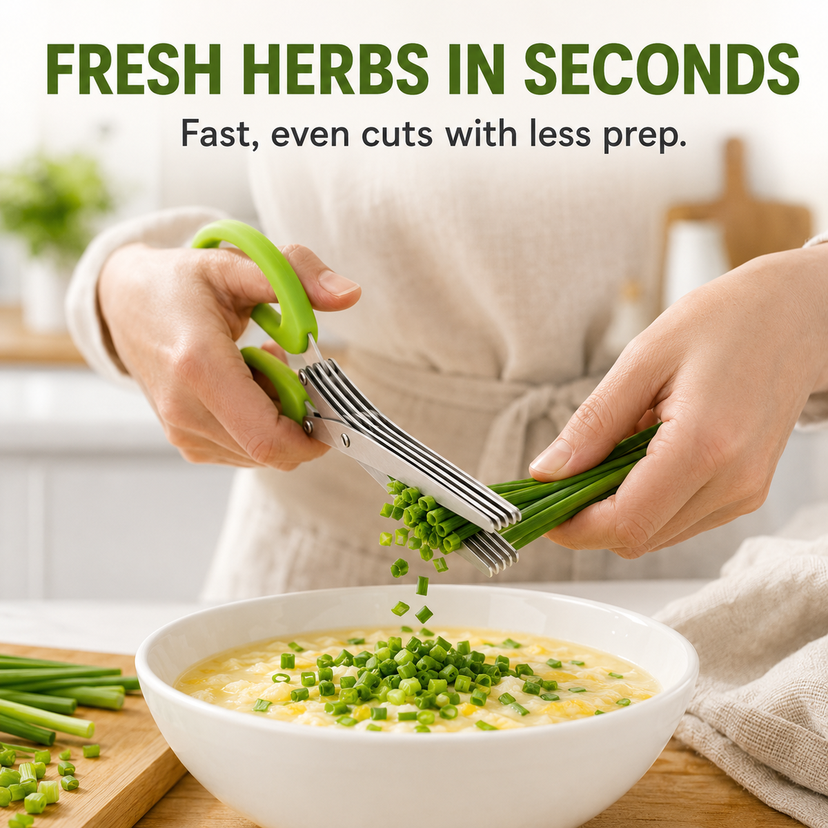 ✀Stainless Steel 5 Blades Scallion Cutter Scissors