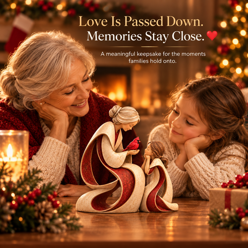 🔥 LAST DAY 50% OFF 🔥Love Passed Down™ – Grandmother & Granddaughter Cardinal Keepsake Sculpture