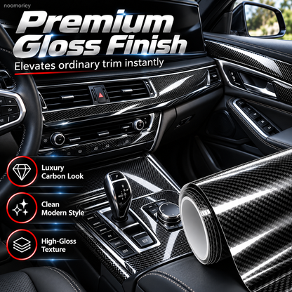 🚗 6D Gloss Carbon Fiber Vinyl Wrap | Self-Adhesive Car Trim Film