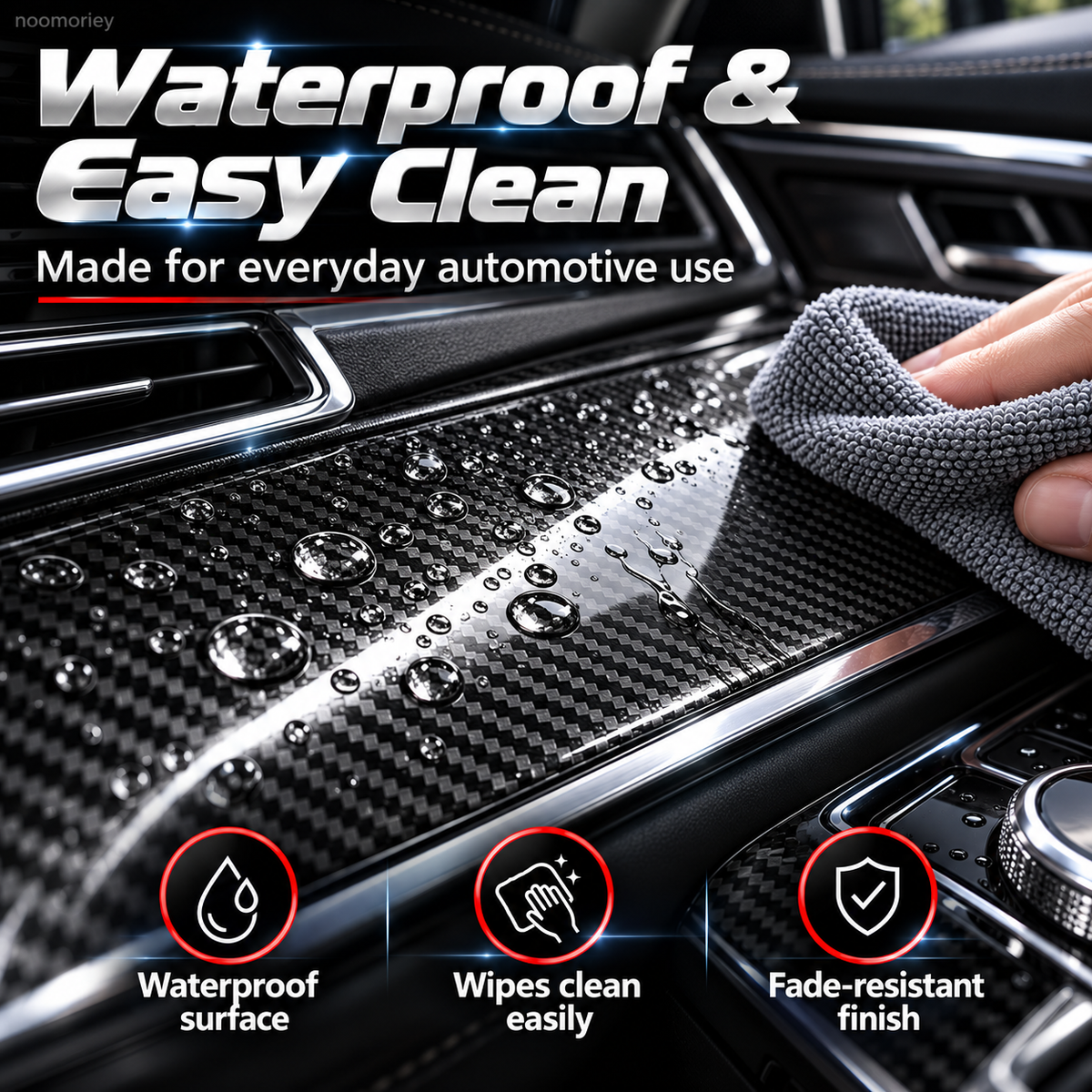 🚗 6D Gloss Carbon Fiber Vinyl Wrap | Self-Adhesive Car Trim Film