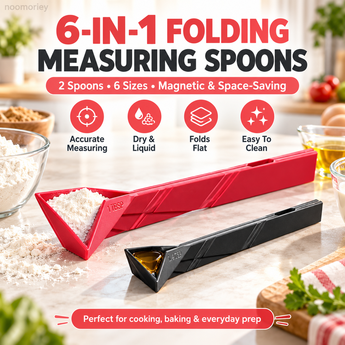Polygons 3-in-1 Folding Measuring Spoons