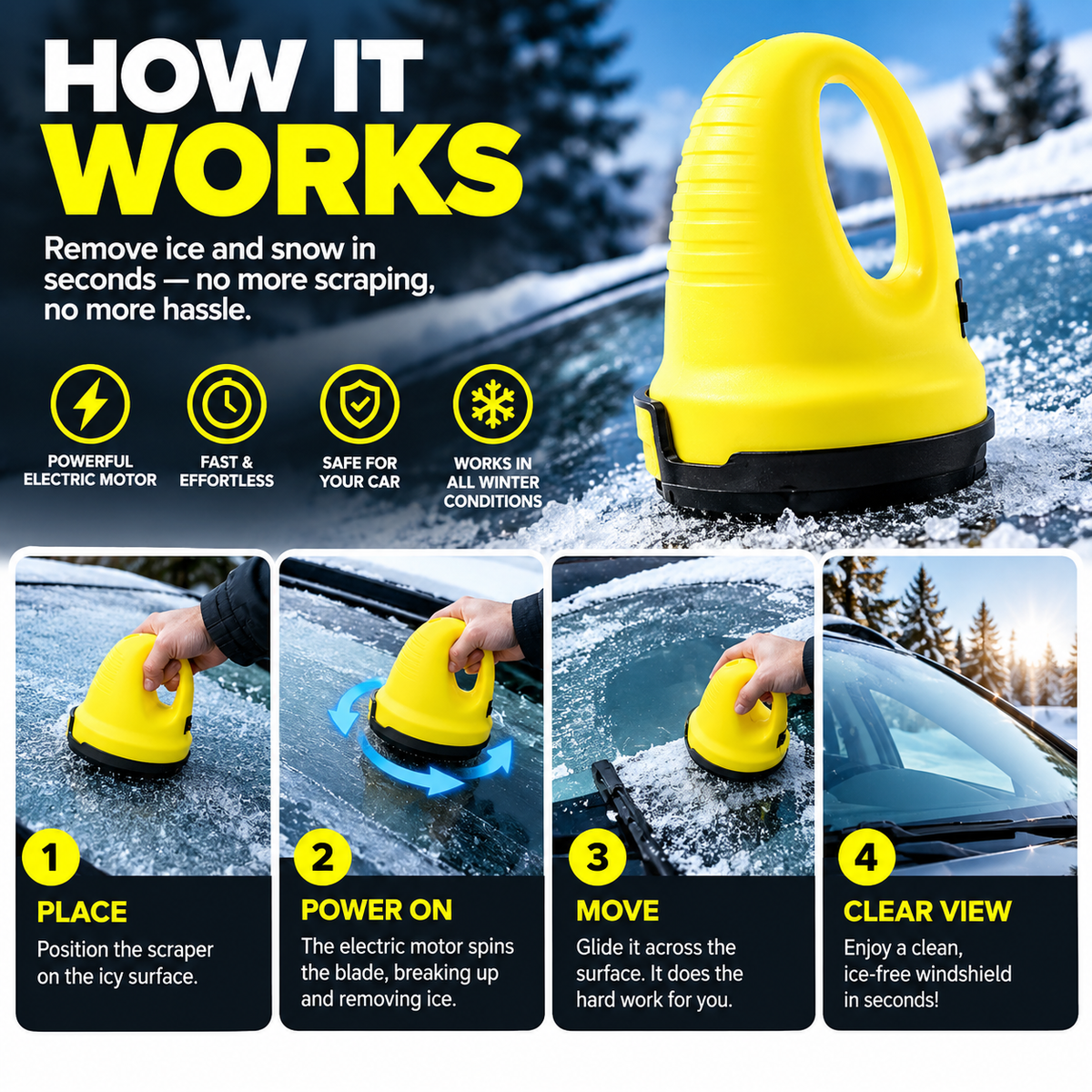 🚰 Limited-time 50% off sale 🔥Cordless Electric Ice Scraper for Car Windows