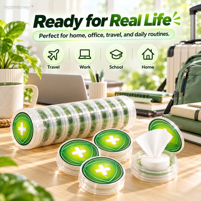 🚀 Smart Press-Activated Wet Wipes – Individually Wrapped Compact Hygiene Essential