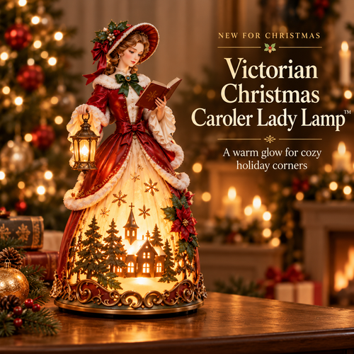 🎄 Victorian Christmas Caroler Lady Lamp™ – Lighted Holiday Tabletop Decor