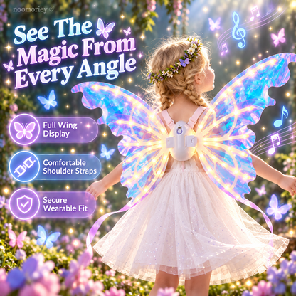 🦋 Magical Moving Butterfly Wings – Light Up Fairy Costume For Kids & Parties