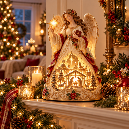 ✨ Angel of Bethlehem Glow™ – Lighted Nativity Christmas Table Decor