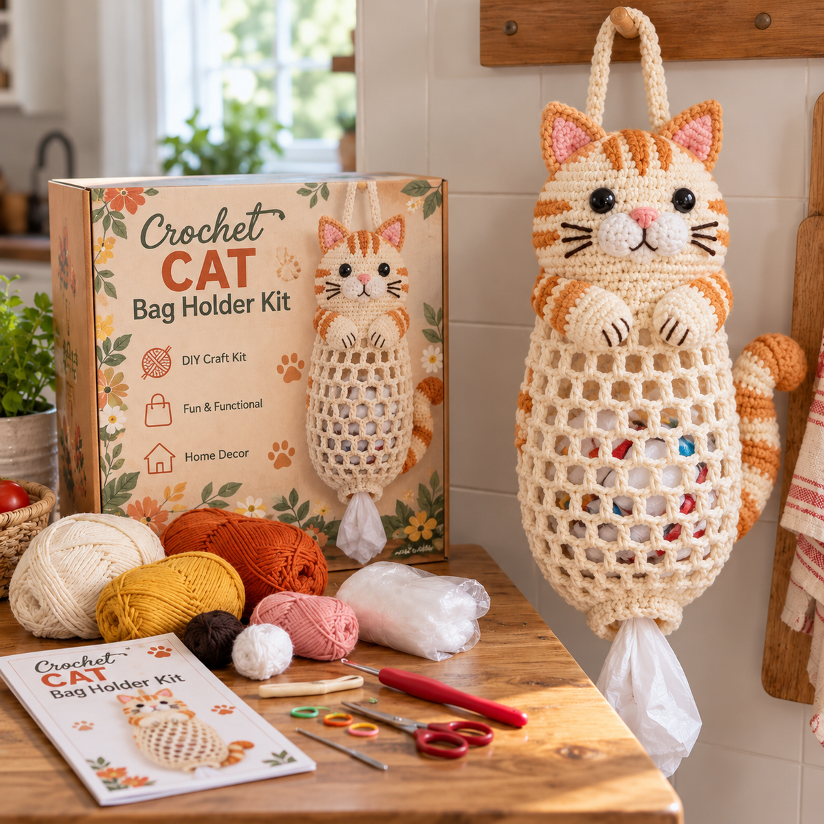 Cozy Critters™ – Cute Crochet Animal Bag Holder DIY Kit
