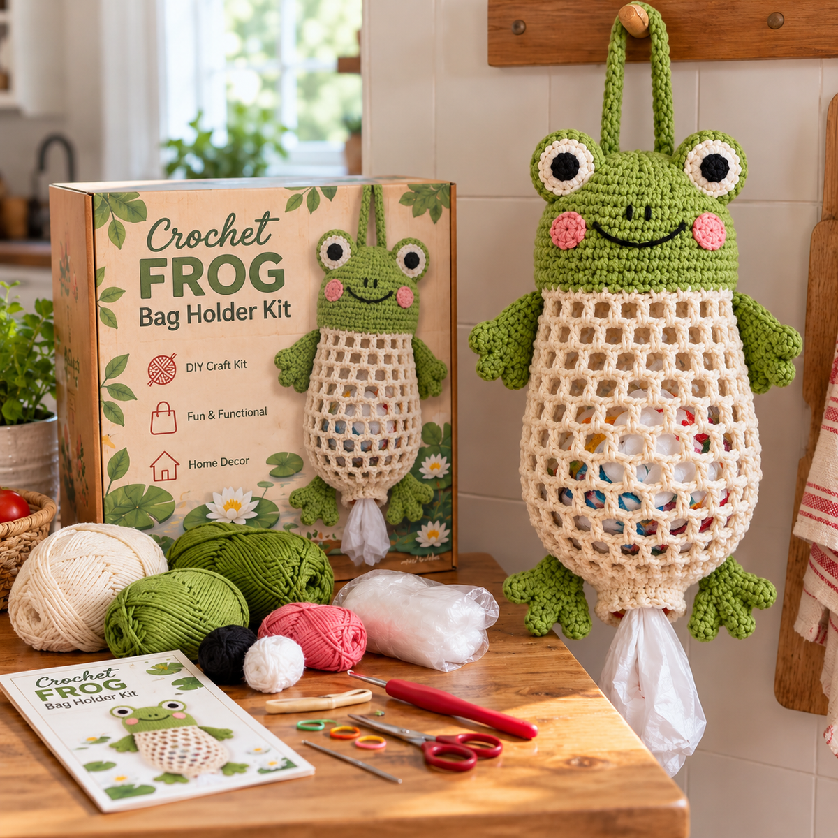 Cozy Critters™ – Cute Crochet Animal Bag Holder DIY Kit