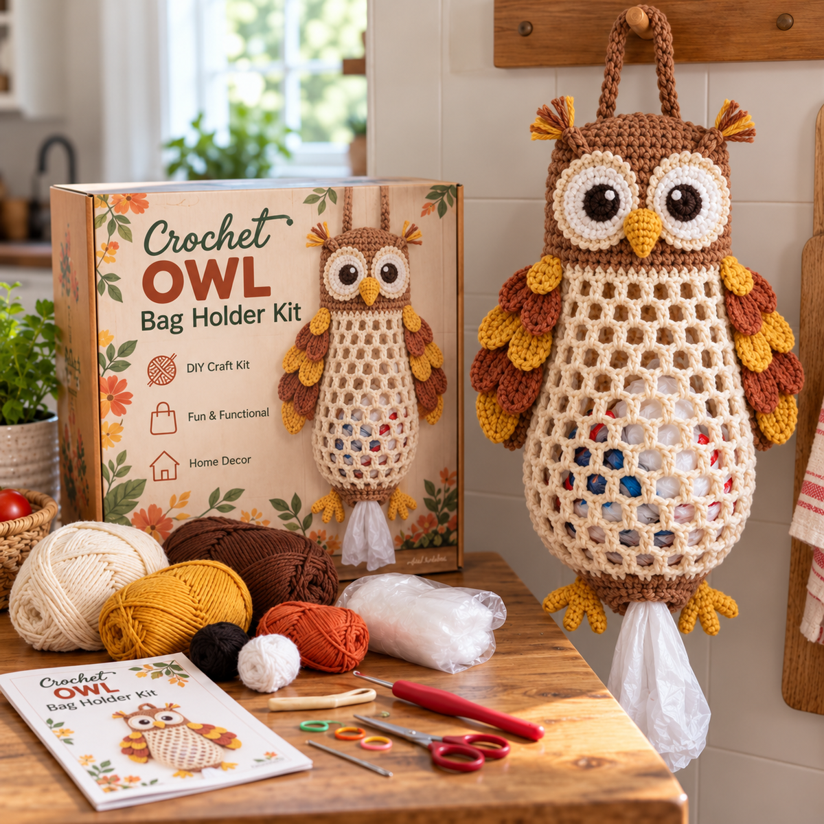 Cozy Critters™ – Cute Crochet Animal Bag Holder DIY Kit