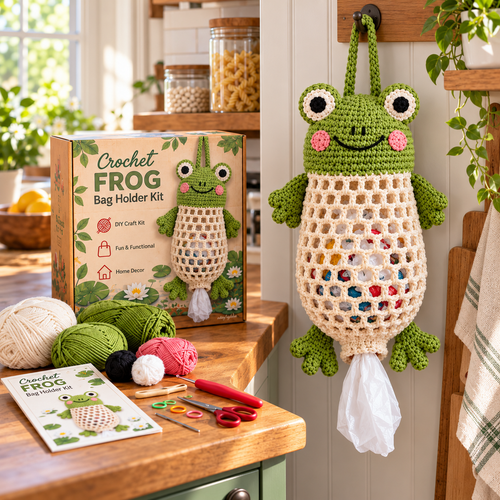 Cozy Critters™ – Cute Crochet Animal Bag Holder DIY Kit