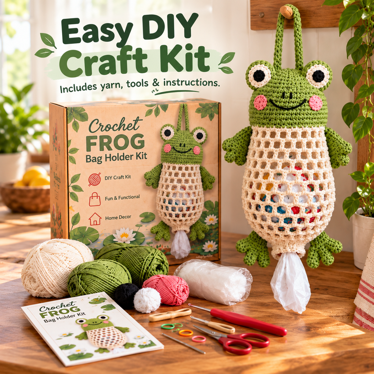 Cozy Critters™ – Cute Crochet Animal Bag Holder DIY Kit