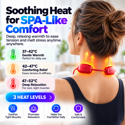 🔥Mini Necklace-Style Neck Massager with Heat – Dual-Pulse Pendant, 4 Modes, 9 Intensity Levels & 3 Heat Settings