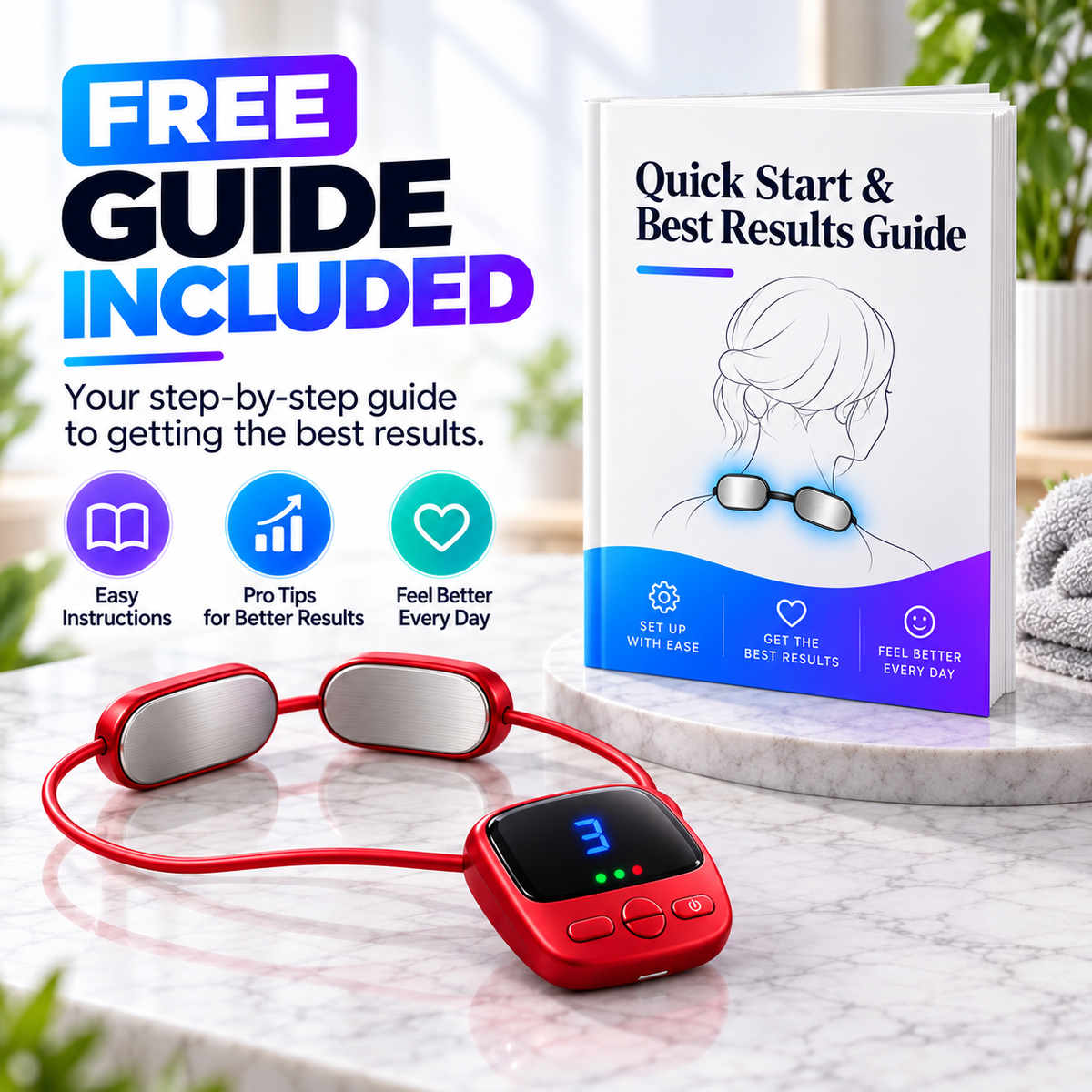 🔥Mini Necklace-Style Neck Massager with Heat – Dual-Pulse Pendant, 4 Modes, 9 Intensity Levels & 3 Heat Settings