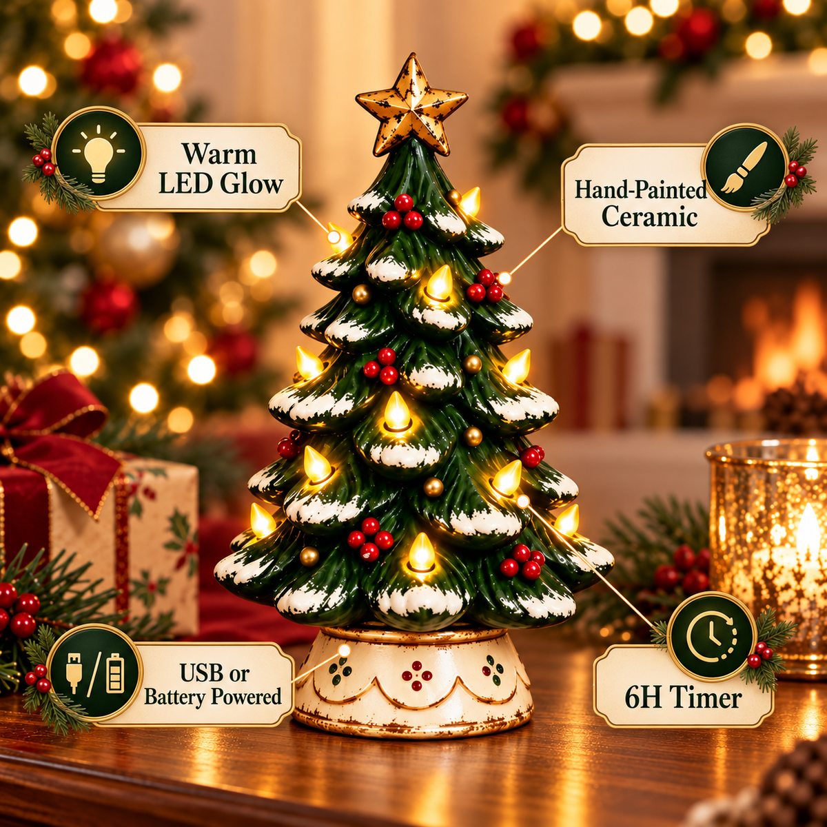 🎄 Vintage Glow Ceramic Christmas Tree™