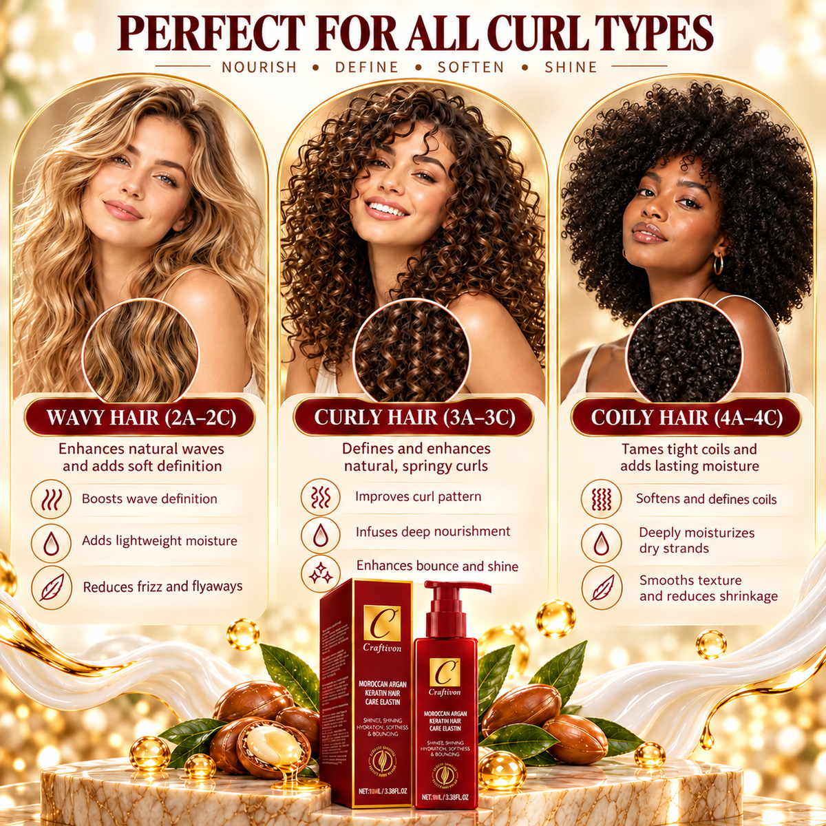 ❤️Argan & Avocado Curl Defining Leave-In Cream