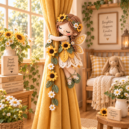 🧚✨ Fairy Hug Crochet Curtain Tiebacks – Whimsical Fairy Window Decor, Handmade Charm & Unique Gift Idea 🎁
