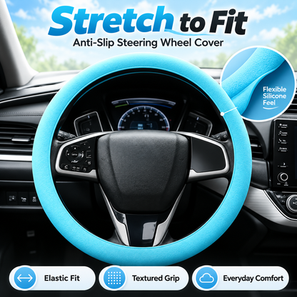 🚗Elastic Silicone Anti-Slip Car Steering Wheel Cover
