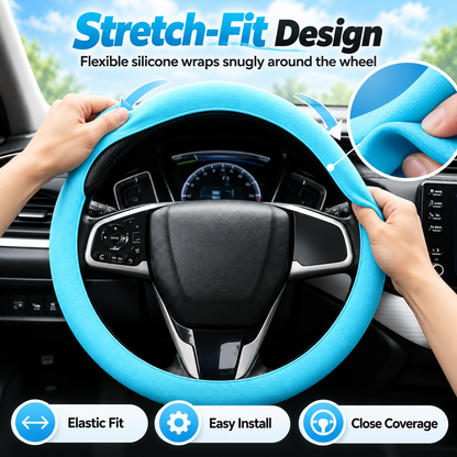 🚗Elastic Silicone Anti-Slip Car Steering Wheel Cover