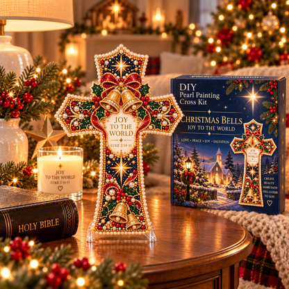 ✝️🎄 Christmas Scripture Pearl Painting Cross DIY Kit – A Handmade Keepsake of Faith & Love ❤️