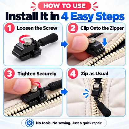 Fix Broken Zipper Pulls Instantly! No-Sew Clip-On Repair Kit