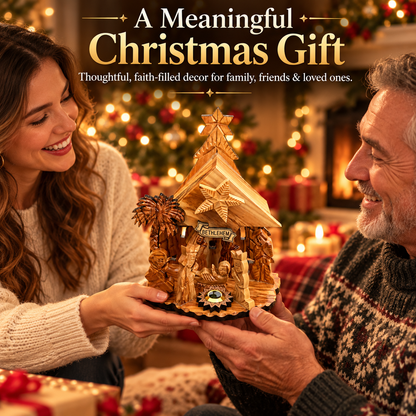 🔥Last Day 49% OFF🔥✝️ Holy Land Nativity Scene with Music Box