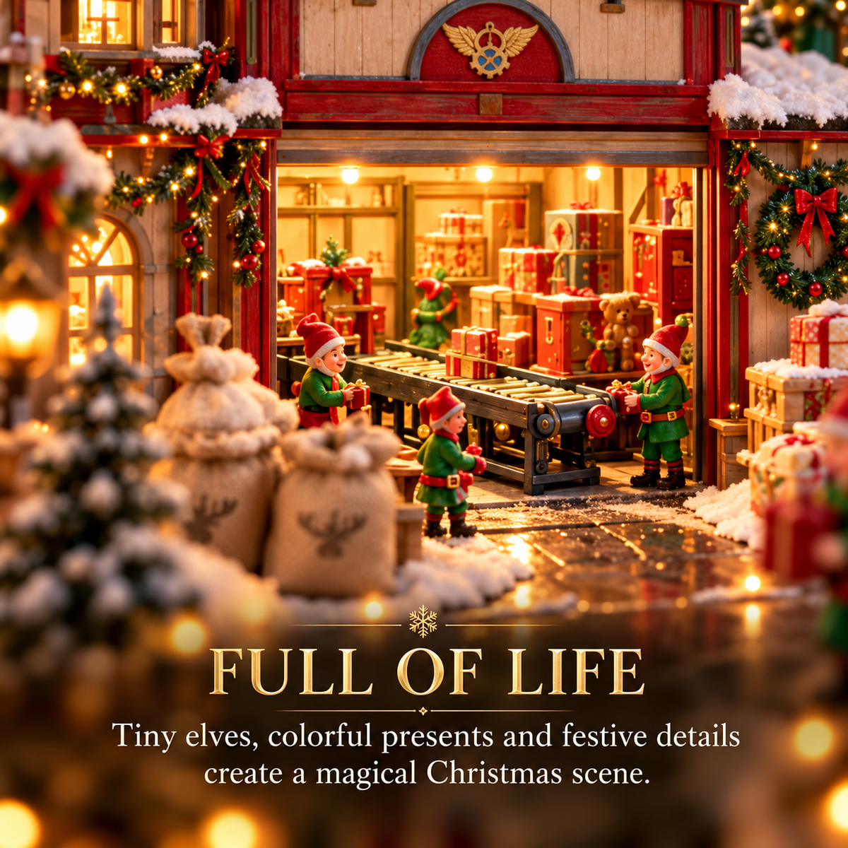 🎄 North Pole Air Mail Village™ – Lighted Christmas Airport with Santa Plane, Elf Workshop & Gift Depot