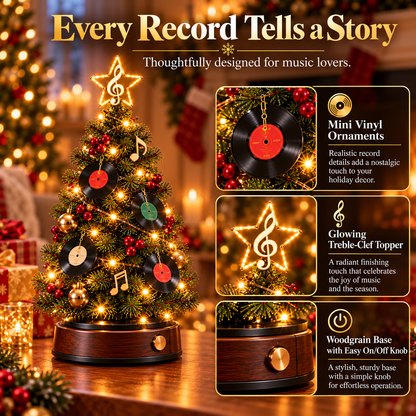 💿🎄 Vinyl Record Christmas Tree Light – Lighted Retro Holiday Tree for Music Lovers
