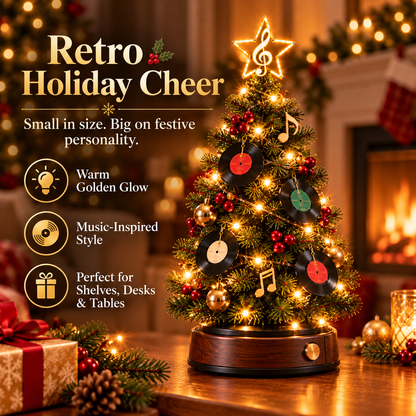 💿🎄 Vinyl Record Christmas Tree Light – Lighted Retro Holiday Tree for Music Lovers