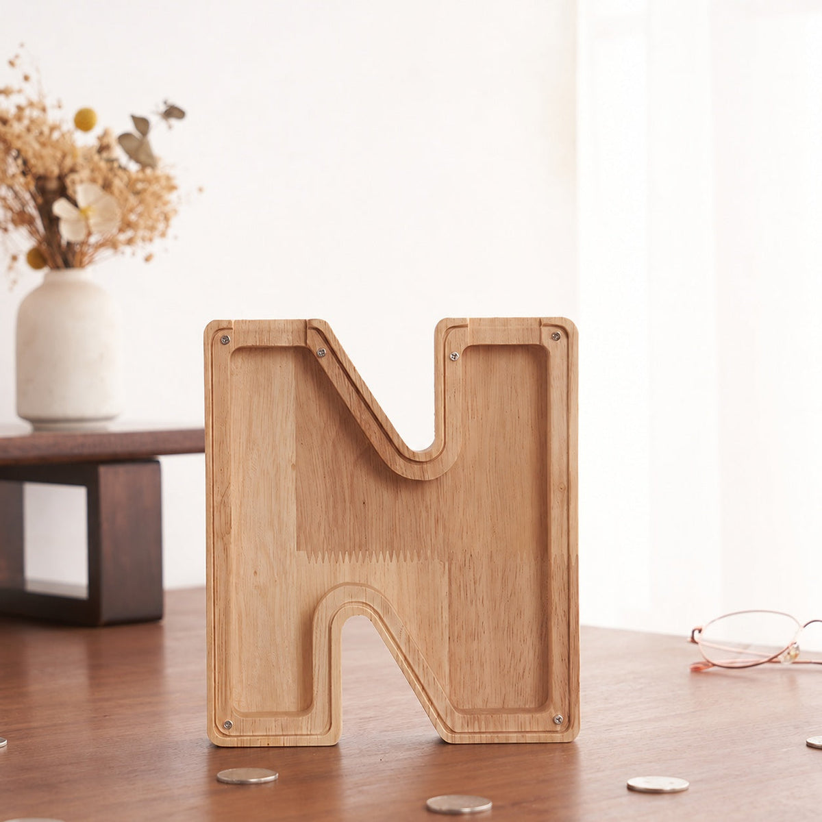💛 Wooden Letter Piggy Bank – A Special Place for Their First Savings