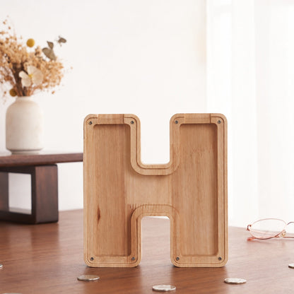 💛 Wooden Letter Piggy Bank – A Special Place for Their First Savings